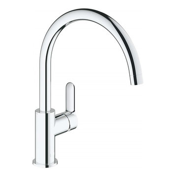 Single Lever Kitchen Tap, Solid Brass With Swivel Spout