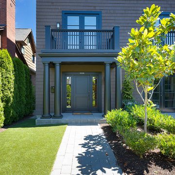 Front entrance with columned deck