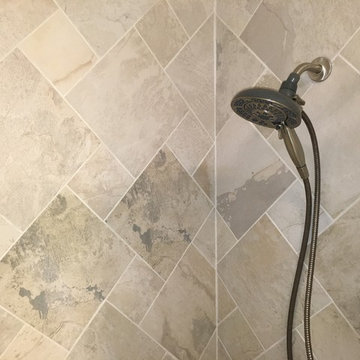 Bathtub replaced and new tile, vanity, floor.