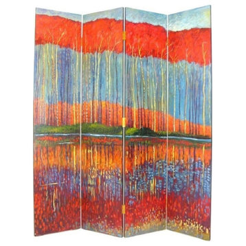 Wayborn Hand Painted Fall In The Forest Room Divider