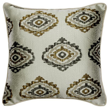 Decorative 16"x16" Abstract Gray Jacquard Silk Pillow Cover�For Sofa-Chronicles