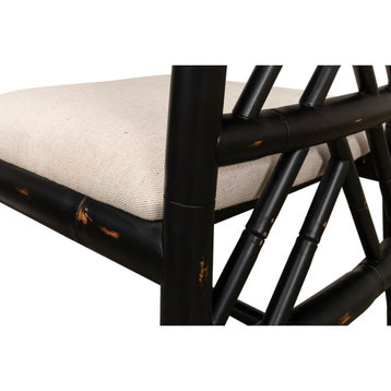 Regency Faux Bamboo Side Chair Black Finish