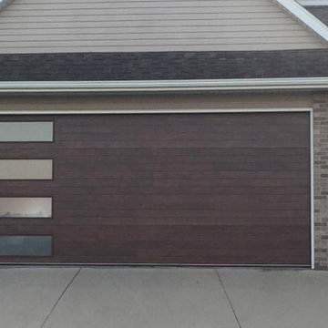 Painted Faux Wood All Steel Garage Doors