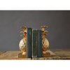 Pineapple Shaped Gold Resin Bookends, 2-Piece Set