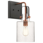 Kichler - Kichler Kitner 16.5" 1 Light Wall Sconce, Antique Copper - Generously sized choices make Kitner a standout collection in kitchens, baths, living spaces " anywhere you want to add an updated industrial feel to a room. The mixed finishes on the arms, sockets and subtle details contrast beautifully with the clear glass shades.
