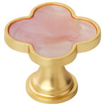 Amerock - Cabinet Knobs, 2 Pack, Gold/Pink - The Amerock 2PK36970PNK Accents 1-1/4 inch (32mm) Length Knob is finished in Gold/Pink. Featuring vibrant colors and mixed materials, Amerock's Accents collection features cabinet knobs that add a touch of inspired flair to any vanity, dresser, nightstand or other furniture piece. A playful jewel tone blended with metallic accents, Amerock's Pink finish imparts a rosy and iridescent shimmer. Founded in 1928, Amerock's award-winning home solutions including decorative and functional cabinet hardware, bath accessories, decorative hooks and wall plates have built the company's reputation for chic design accessories that inspire homeowners to express their personal style. Amerock offers a variety of styles and finishes at affordable prices that add the perfect finishing touch to any room.