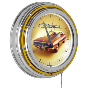 Trademark Gameroom Ford Chrome Double Rung Neon Clock The Universal Car 