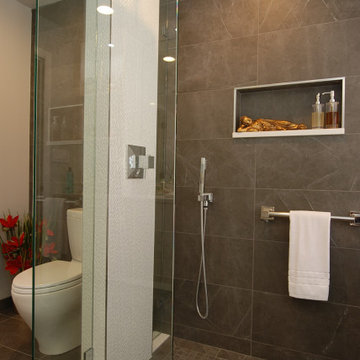 Gray and White Modern Bathroom