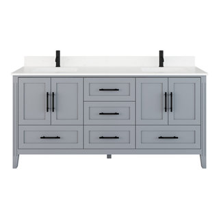 Houston 72" Double Vanity With Power Bar and Drawer Organizer ...