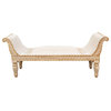 Bleached Wood Anglo-Indian Inlay Chaise Bench