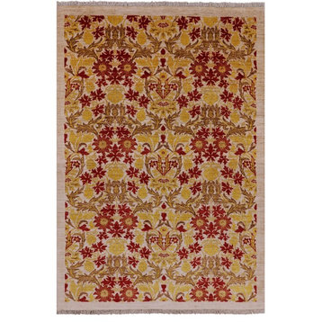6'x9' William Morris Handmade Wool Oriental Rug, Q1866
