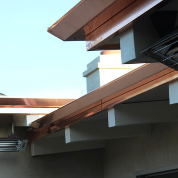 Copper Fascia Wrap and Angle Face Gutters, . Santa Monica.