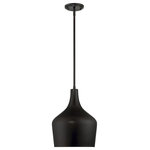 Trade Winds Lighting - Trade Winds Lisa Metal Pendant in Oil Rubbed Bronze - The Lisa pendant by Trade Winds helps you bring a groovy lighting look to any space with its curvy, bell-shaped opaque metal shade and rich oil rubbed bronze finish. Because of the solid shade, Lisa is a smart idea for times when you would like strongly focused and directed light, such as over a kitchen island or bar. Use the included stems to help you find the perfect hanging height for your needs. Lisa can be hung on an angled ceiling, too. This fixture is dimmable and uses one standard size light bulb of up to 60 watts. An LED bulb can be used. Rated for indoor use only.  This light requires 1 , 60 Watt Bulbs (Not Included) UL Certified.