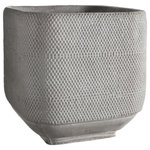 Urban Trends Collection - Square Cement Pot in Abstract Pattern Design, Washed Gray Finish, Large - UTC pots are made of the finest cements which makes them tactile and attractive. They are primarily designed to accentuate your home, garden or virtually any space. Each pot is treated with a washed that gives them rigidity against climate change, or can simply provide the aesthetic touch you need to have a fascinating focal point!!