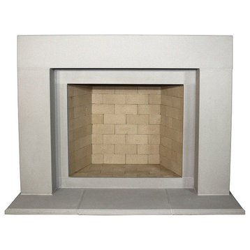 Elemental Cast Stone Fireplace Mantel, Pearl