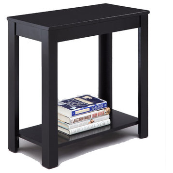 Minimalistic  Designed Wooden Chairside Table, Black