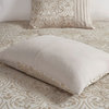 Madison Park Emilia Gold Thread Damask 12-Piece Complete Comforter Set, Cal King