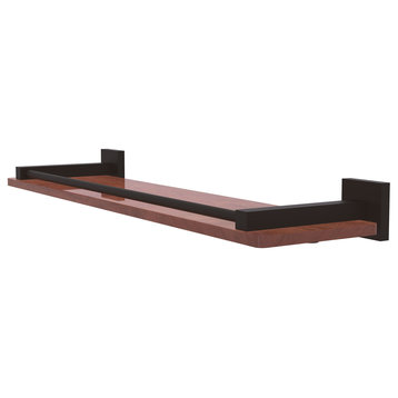 Montero 22" Solid Wood Shelf with Gallery Rail, Oil Rubbed Bronze