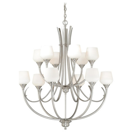 Grafton 12L Chandelier Satin Nickel