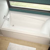 MAAX Exhibit Rectangular Acrylic Soaking Bathtub with End Drain, White