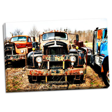 Fine Art Photograph, Truck Graveyard, Hand-Stretched Canvas