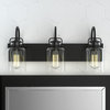 3 Light Dimmable LED Vanity Light Modern Wall Sconces, Black