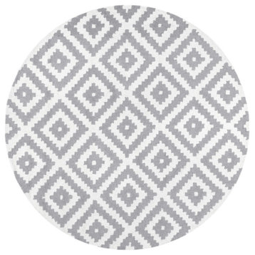 nuLOOM Hand-Tufted Geometric Tuscan Rug, Gray, 5' Round