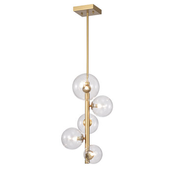 Newill 5-Light Vertical Chandelier With Variable Glass Globes (bulbs included)