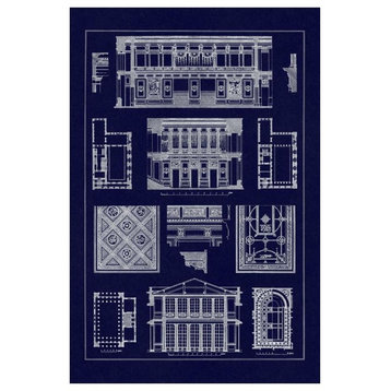 "Halls with Galleries (Blueprint)" Digital Paper Print by J. Buhlmann, 42"x62"