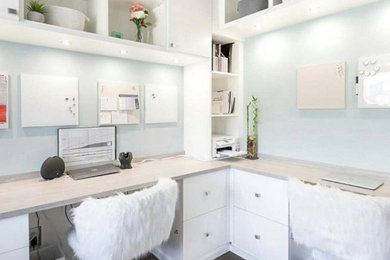 Inspiration for a contemporary home office remodel in Other