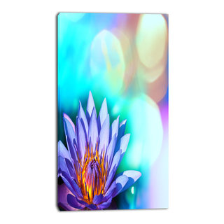 Designart - Blossoming Purple Lotus Flower - Floral Art Canvas Print ...