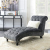 Emerald Home Hutton II Tufted Chaise, Charcoal Gray