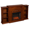 Chantilly Bookcase Electric Fireplace - Autumn Oak