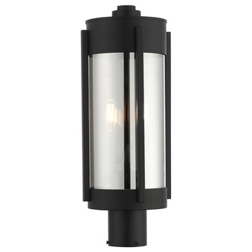Sheridan 2 Light 1Outdoor Post Top Lantern, Black-Brushed Nickel Candles