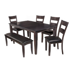 Aden 6-Piece Solid Wood Dining Set, Modern Kitchen Table Set, Dark Gray - Products