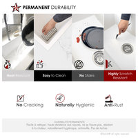 25 inch Dual Mount Single Bowl White Granite Laundry Sink S-825H