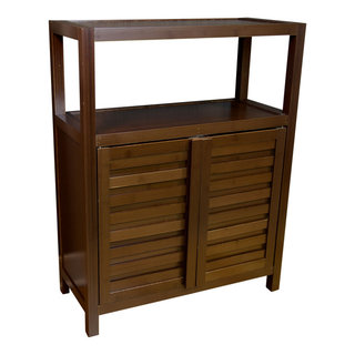 Linon Bracken 1-Door Floor Cabinet, Natural Bamboo