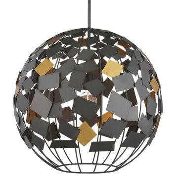 Moon Night Gray and Gold Orb Chandelier