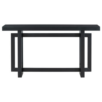 TATEUS Contemporary Console Table, Extra Long Entryway Table for Entryway, Black