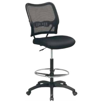 Deluxe Black Air Grid Series Air Grid Back & Mesh Fabric Seat Drafting Chair