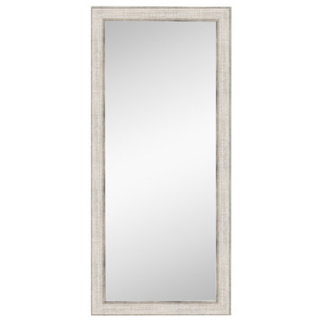 Trellis Silver Non-Beveled Wood Full Length Floor Leaner Mirror - 30 x 66 in.
