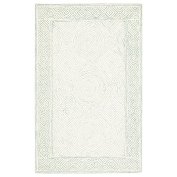 Safavieh Roslyn Ros351J Bordered Rug, Green and Blue, 3'0"x5'0"