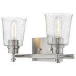 Z-Lite - Bohin 2 Light Vanity in Brushed Nickel - The heady effect of clear seedy glass brings a romantic touch to this brushed nickel finish two-light vanity light. Enjoy an elegance that comes from classic design detailing on its steel frame and a versatile way to add extra illumination to a contemporary or transitional space.&nbsp