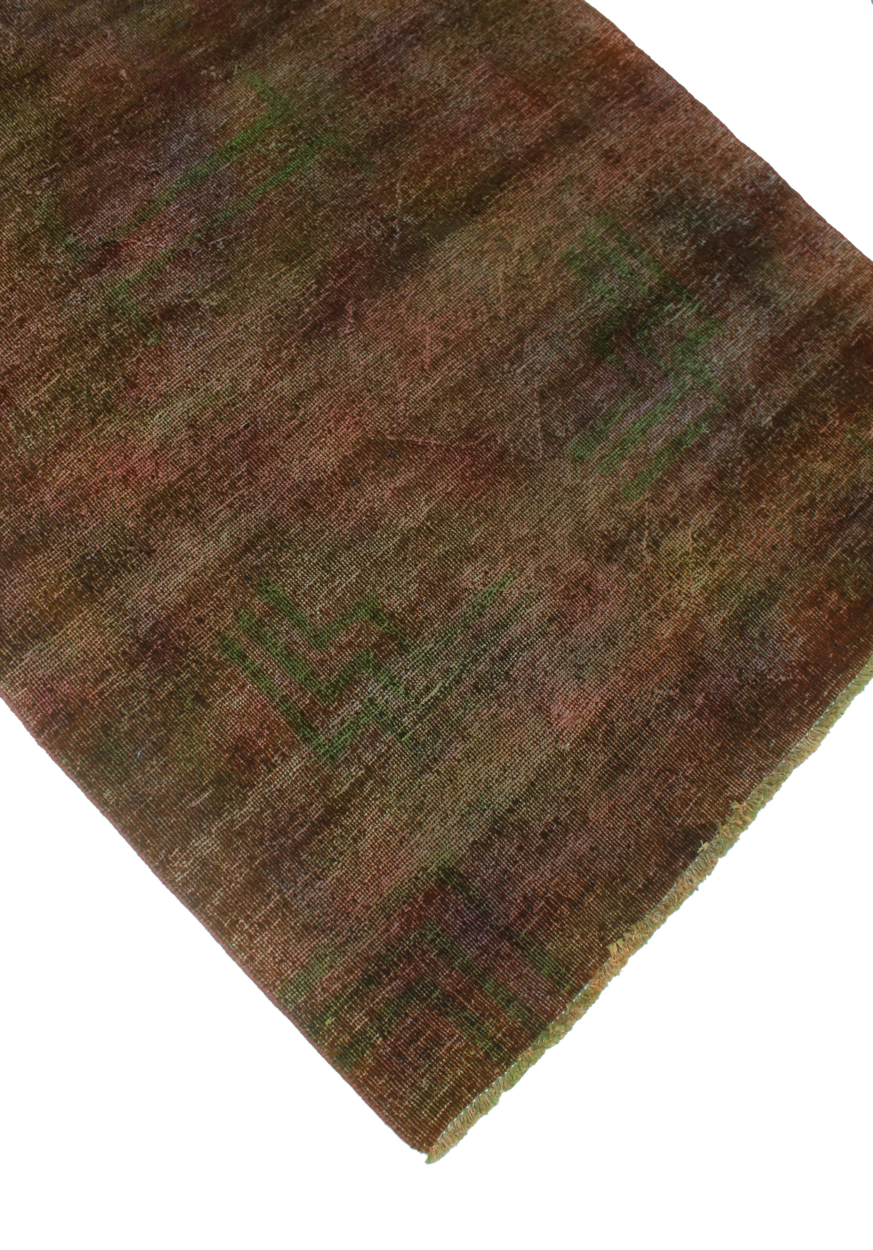 Angelique Rugs Vintage Distressed Rainbow-dyed Angeliqu Orange Rug, 3'4 x 9'10 ...