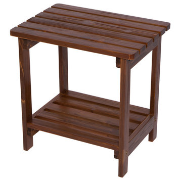 Shine Company Indoor/Outdoor Side Table With Hydro-Tex Finish, Oak