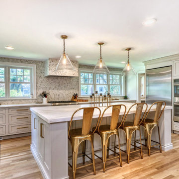 Melrose Kitchen Island and Wall Ovens