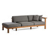 OASIQ MARO Chaise Lounge With Decorative Pillows, Charcoal Chine, Right Arm