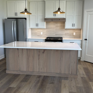 Shoji White and Rustic Beech Almond Kitchen Design