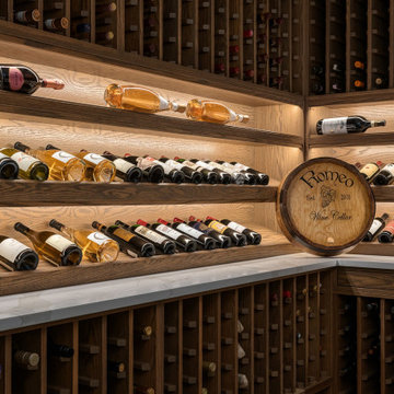 Traditional Walnut Wine Cellar with LED Lighting – Chicago