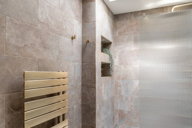 Design ideas for a medium sized contemporary ensuite bathroom in London.